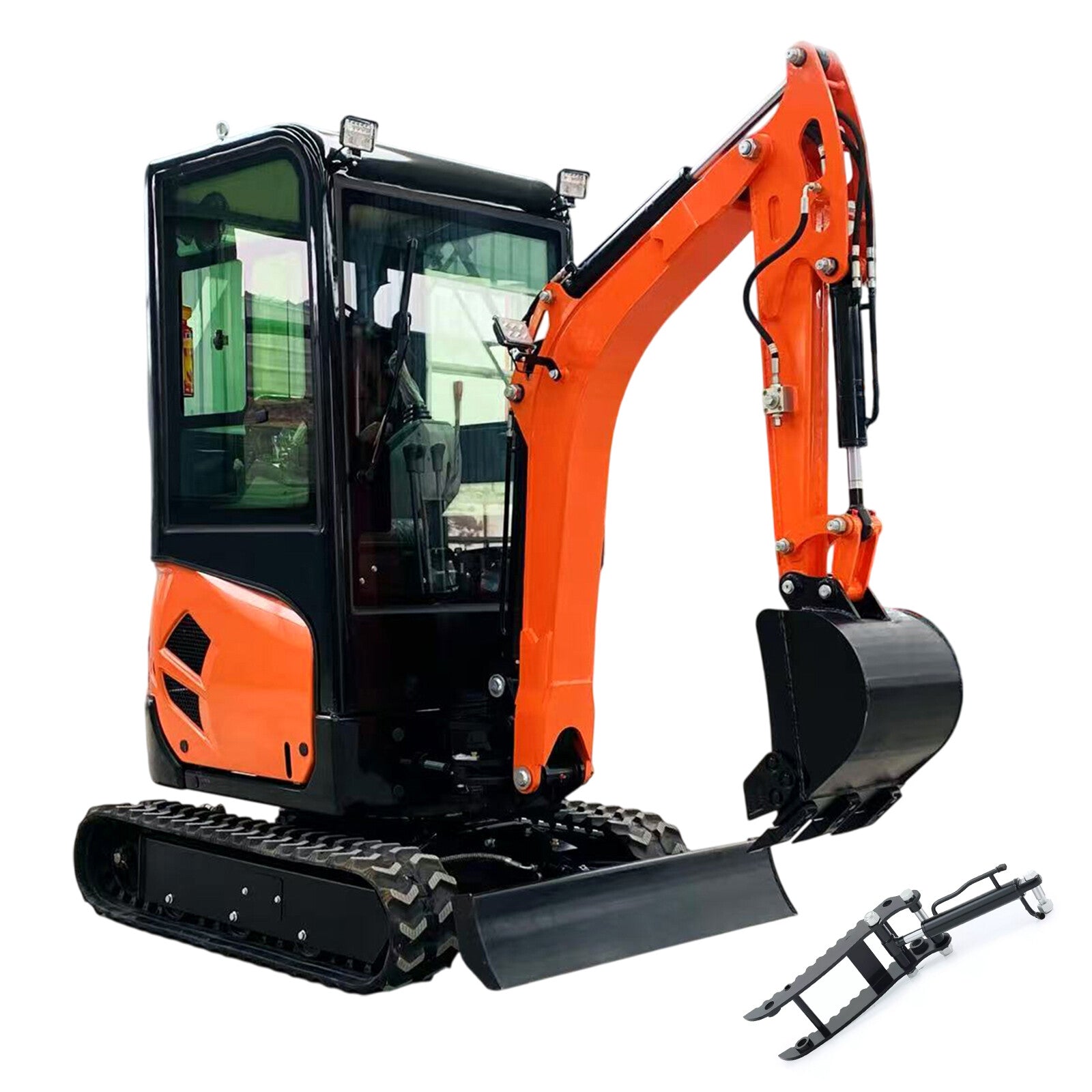 4000 lbs 1.8 Ton Cabin Air Conditioned Thumb KUBOTA D902 Diesel Mini Excavator