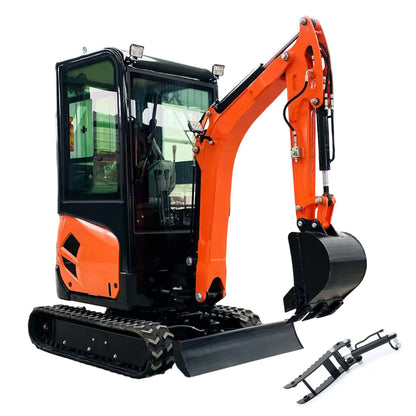 4000 lbs 1.8 Ton Cab Mini Excavator Side Swing EPA KUBOTA D902 Diesel Digger ZTS