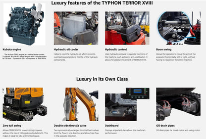 FREE SHIPPING 2 Ton New Mini Excavator, EPA certified USA KUBOTA Diesel Engine