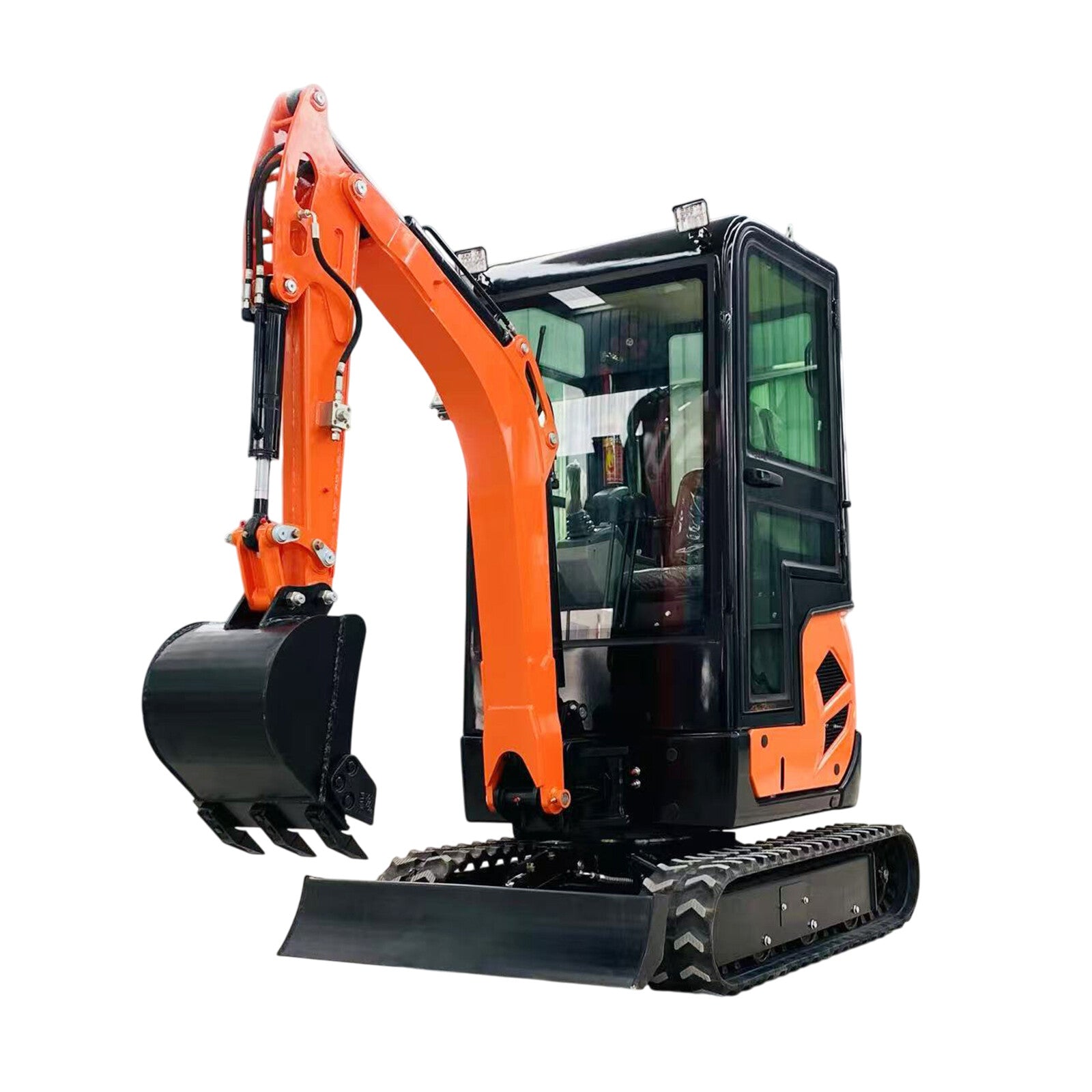 4000 lbs 1.8 Ton Cab Mini Excavator Side Swing EPA KUBOTA D902 Diesel Digger ZTS