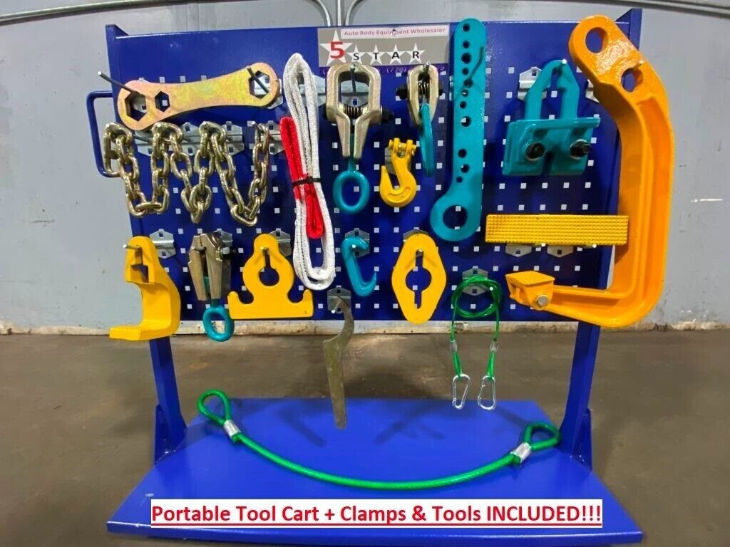 FREE SHIPPING - NEW 18 FEET AUTO BODY FRAME MACHINE + CLAMPS & TOOLS CART
